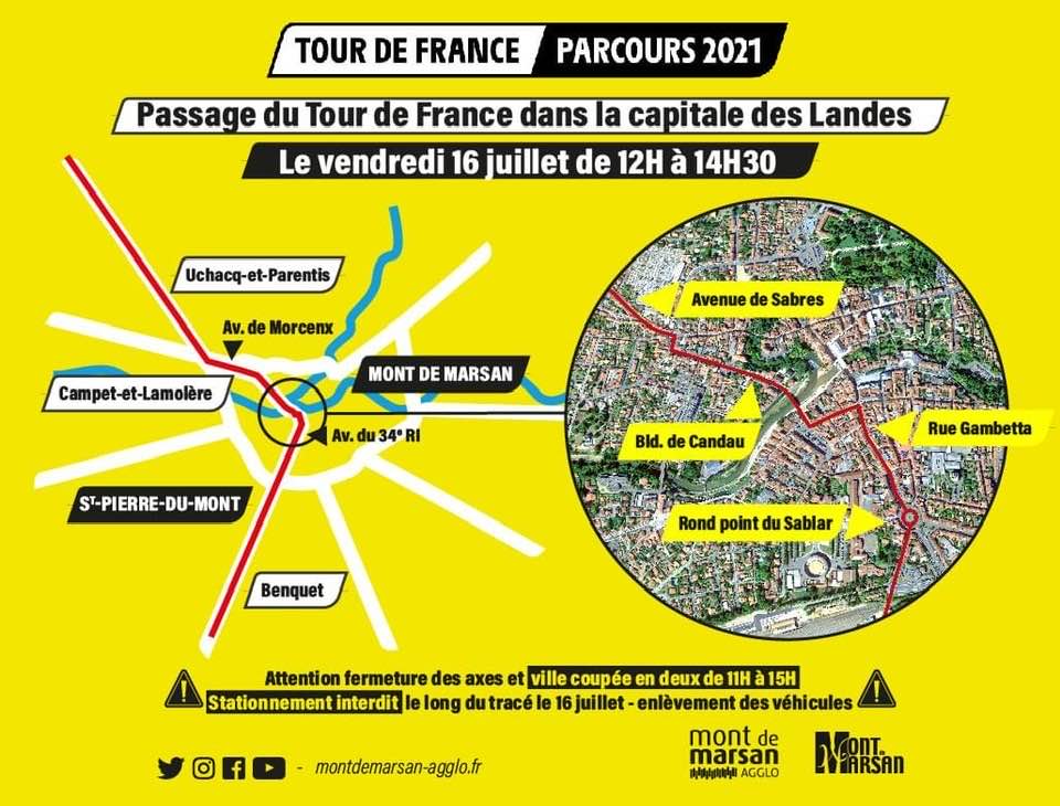 plan mont de marsan tour de france