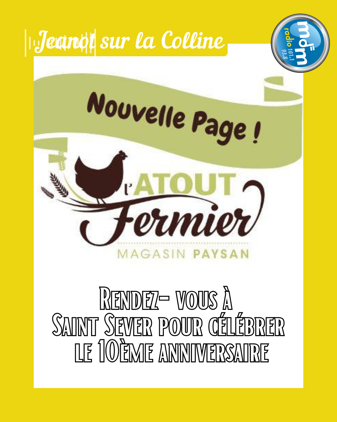 Jeanot sur la Colline 2025-09-25 – Rendez-vous à Saint Sever pour célébrer le 10ème anniversaire Jeanot sur la Colline 2025-09-25 - Rendez-vous à Saint Sever pour célébrer le 10ème anniversaire