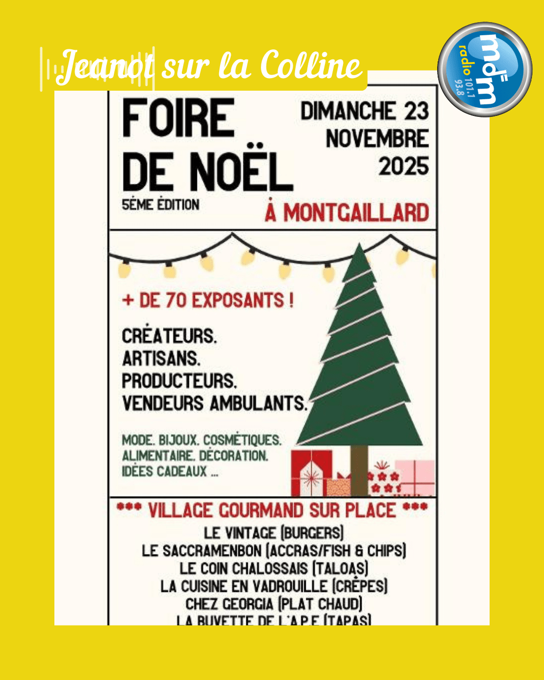 Jeanot sur la Colline 2025-11-20 - La 5ème édition de la Foire de Noël ce dimanche 23 novembre à Montgaillard