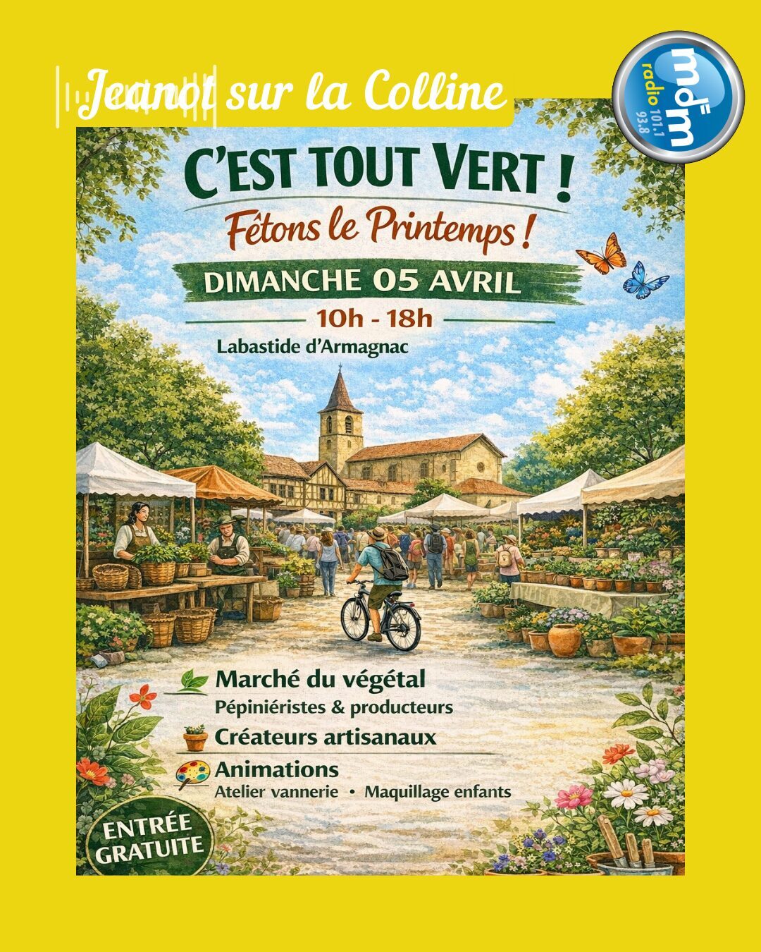 Jeanot sur la Colline 2026-03-31 - On fête le printemps ce dimanche 5 avril à Labastide d'Armagnac